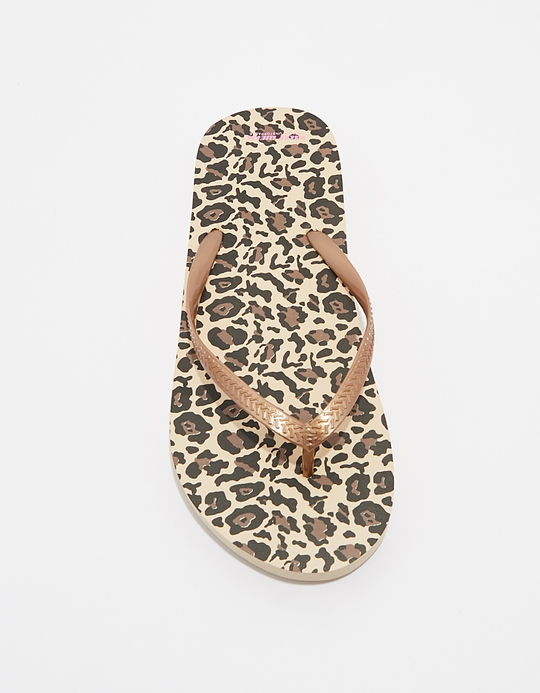 TALLY WEiJL, Leo Print Flip Flops for Women