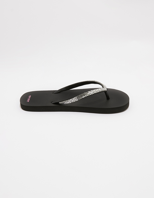 TALLY WEiJL, Black Flip Flops with Strass  for Women