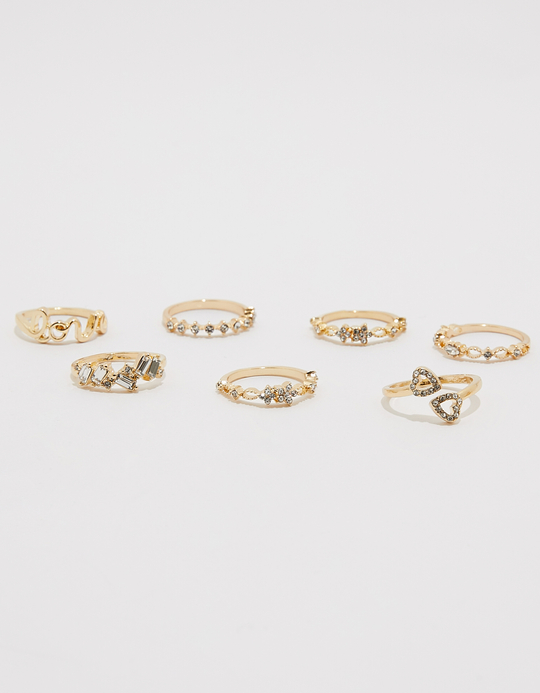 TALLY WEiJL, Lot de 7 Bagues Dorées for Women