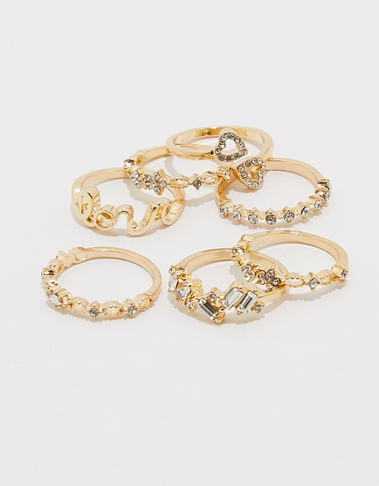 TALLY WEiJL, Set of 7 Golden Rings for Women