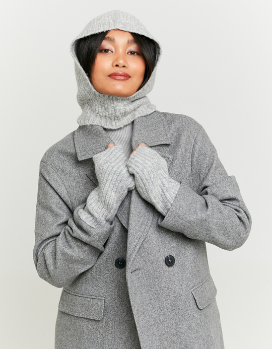 TALLY WEiJL, Grey Knitted Fingerless Gloves for Women