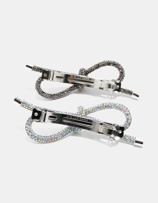 TALLY WEiJL, Pack of 2 Strass Bows Hair Clips for Women
