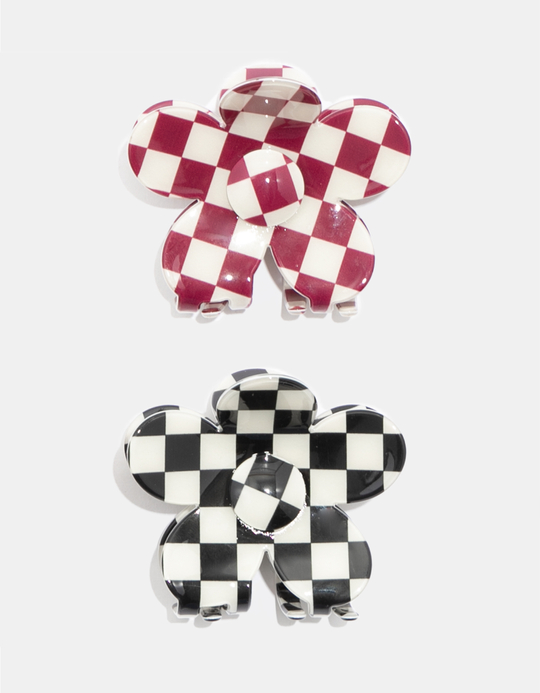 TALLY WEiJL, Pack of Checkered Flower Hair Clips for Women