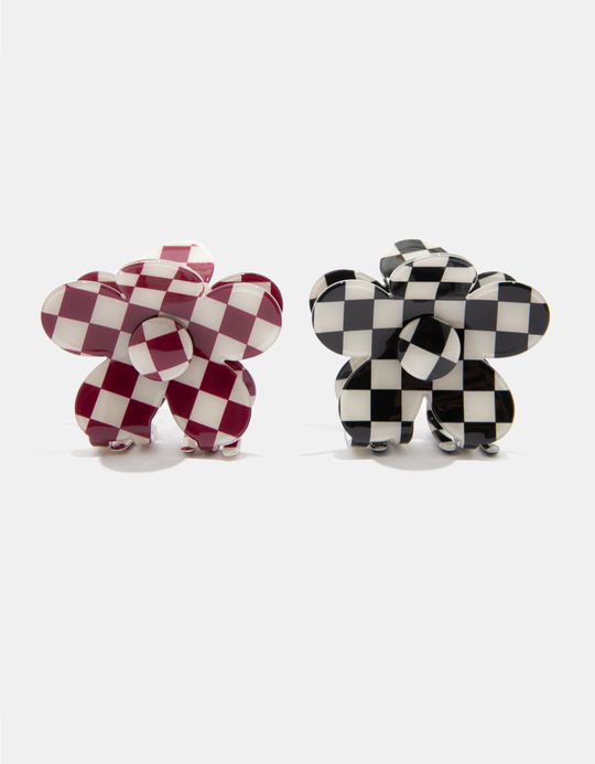 TALLY WEiJL, Pack of Checkered Flower Hair Clips for Women