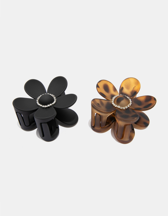 TALLY WEiJL, Lot de 2 Pinces à Cheveux Fleur Imprimé Léopard for Women