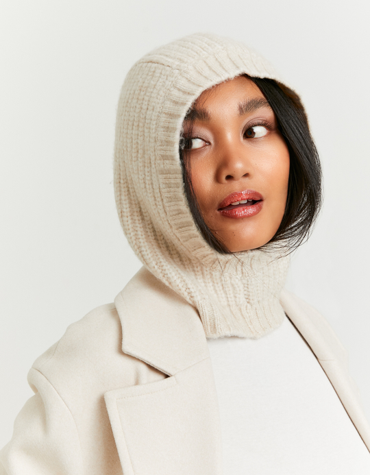 TALLY WEiJL, White Knitted Balaclava Mask for Women