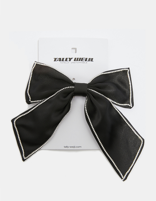 TALLY WEiJL, Barrette Noire avec Strass en forme de Nœud for Women