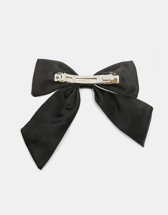 TALLY WEiJL, Barrette Noire avec Strass en forme de Nœud for Women