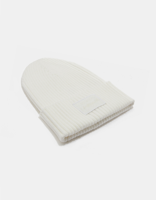 TALLY WEiJL, White Ribbed Beanie for Women