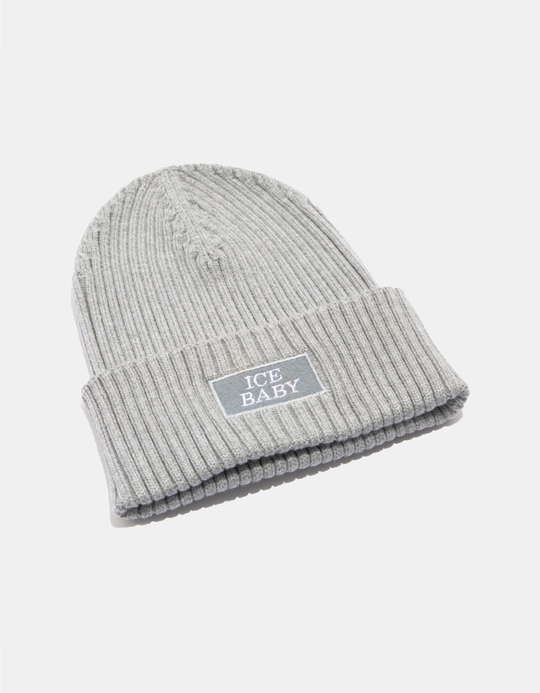 TALLY WEiJL, Grey Beanie with Text Embroidery for Women
