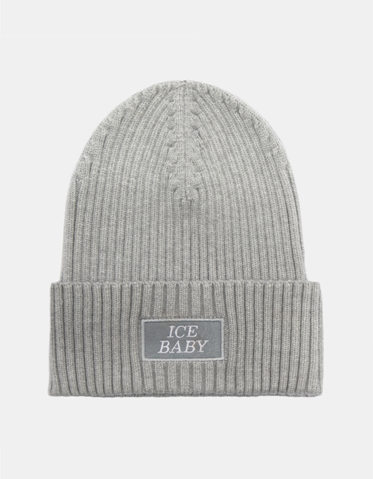 TALLY WEiJL, Grey Beanie with Text Embroidery for Women