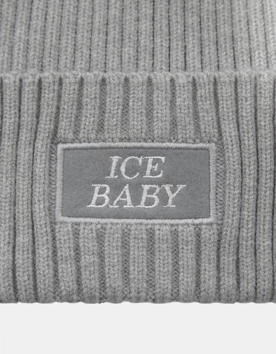 TALLY WEiJL, Grey Beanie with Text Embroidery for Women