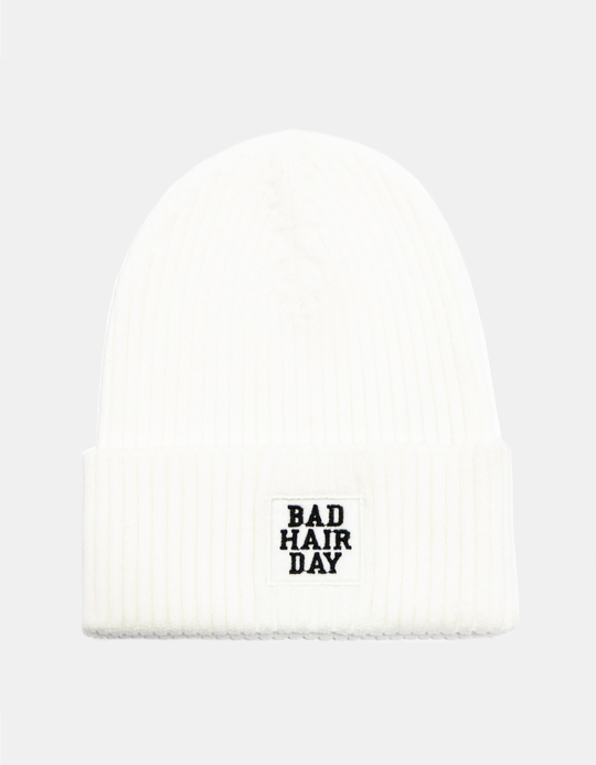 TALLY WEiJL, White Beanie with Text Embroidery for Women