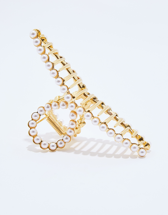 TALLY WEiJL, Golden Hair Claw with Pearls for Women