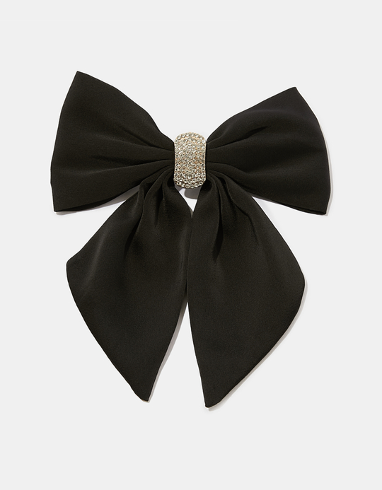 TALLY WEiJL, Black Hair Bow With Rhinestones for Women