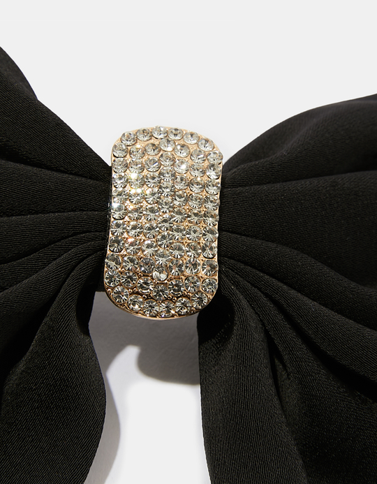 TALLY WEiJL, Black Hair Bow With Rhinestones for Women