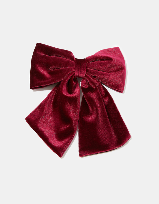 TALLY WEiJL, Burgundy Velvet Hair Bow for Women