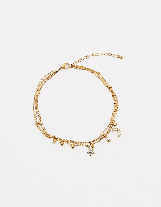 TALLY WEiJL, Lot de 4 Bracelets de Cheville avec Pendentifs for Women