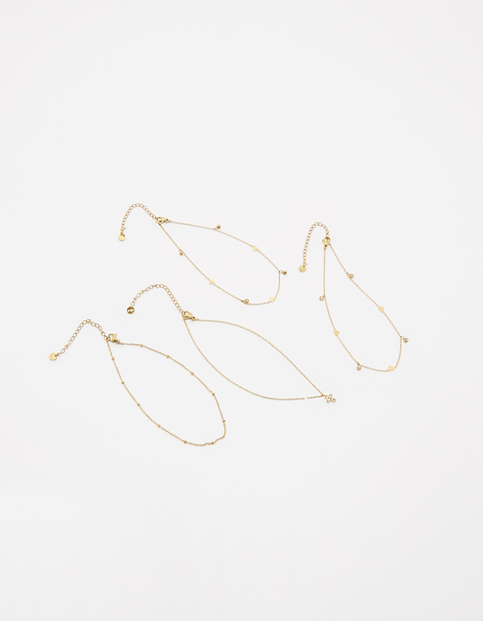 TALLY WEiJL, Lot de 4 Bracelets de Cheville avec Pendentifs for Women