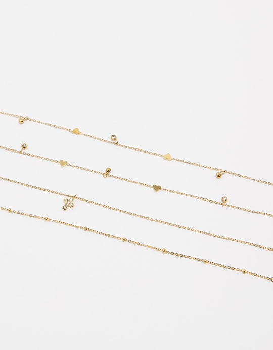TALLY WEiJL, Lot de 4 Bracelets de Cheville avec Pendentifs for Women