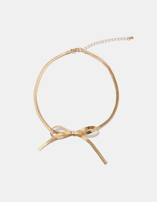 TALLY WEiJL, Golden Necklace with Bow for Women