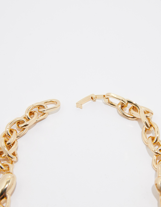 TALLY WEiJL, Golden Chain Necklace with Hearts for Women