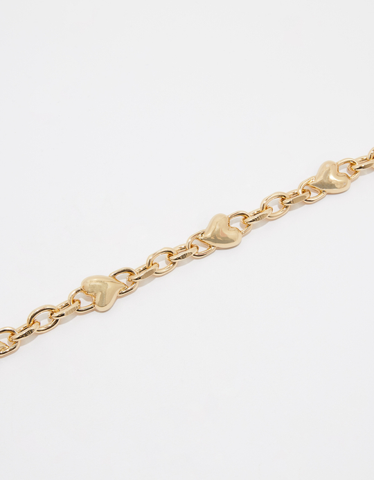 TALLY WEiJL, Golden Chain Necklace with Hearts for Women