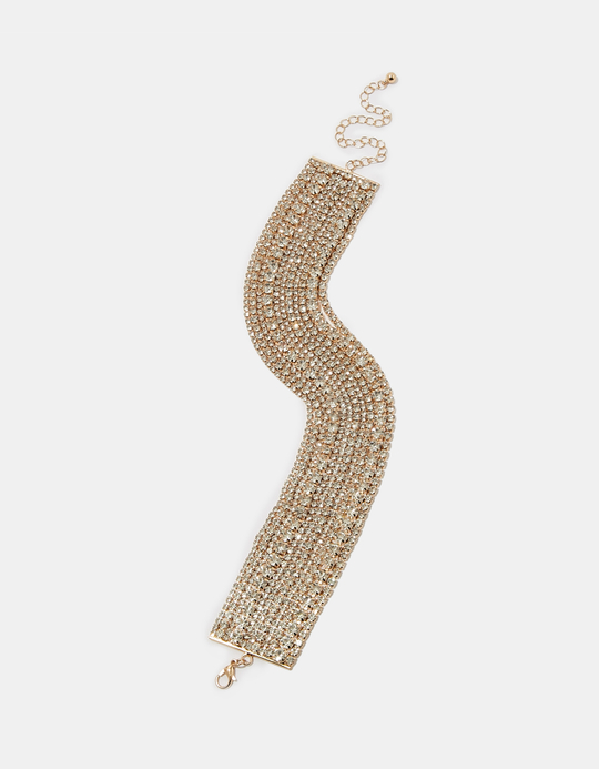 TALLY WEiJL, Golden Rhinestone Necklace for Women
