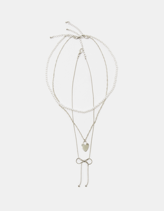 TALLY WEiJL, Layered Silver Necklace for Women