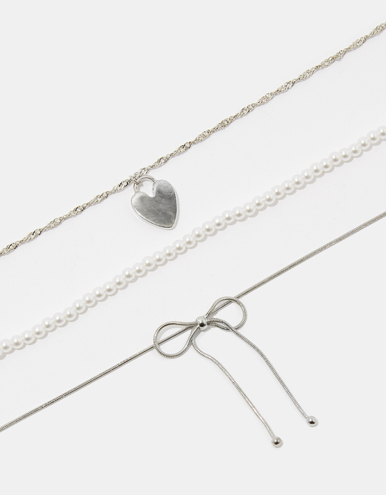 TALLY WEiJL, Layered Silver Necklace for Women