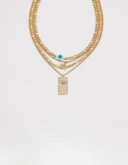 TALLY WEiJL, Pack of 4 Golden Necklace for Women
