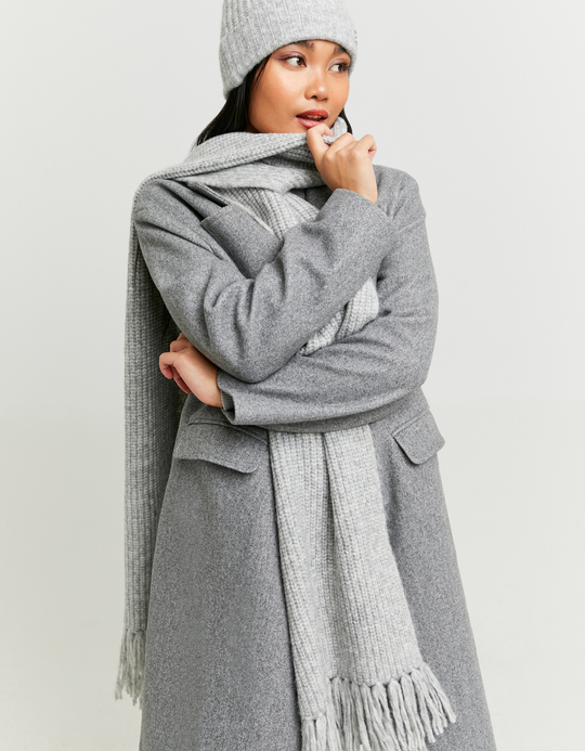 TALLY WEiJL, Grauer Schal mit Fransen for Women