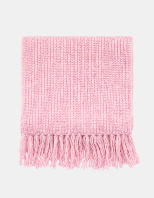 TALLY WEiJL, Pink Knitted Scarf with Fringes for Women
