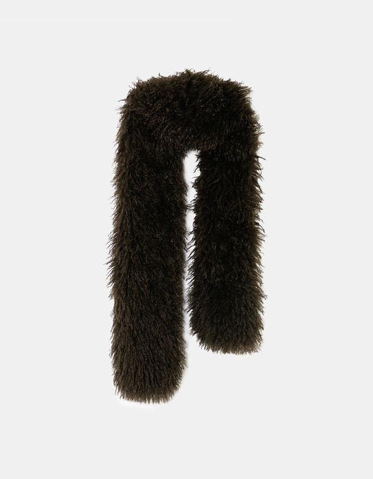 TALLY WEiJL, Brown Faux Fur Scarf for Women