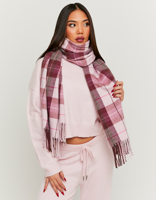 TALLY WEiJL, Pink Checked Scarf for Women