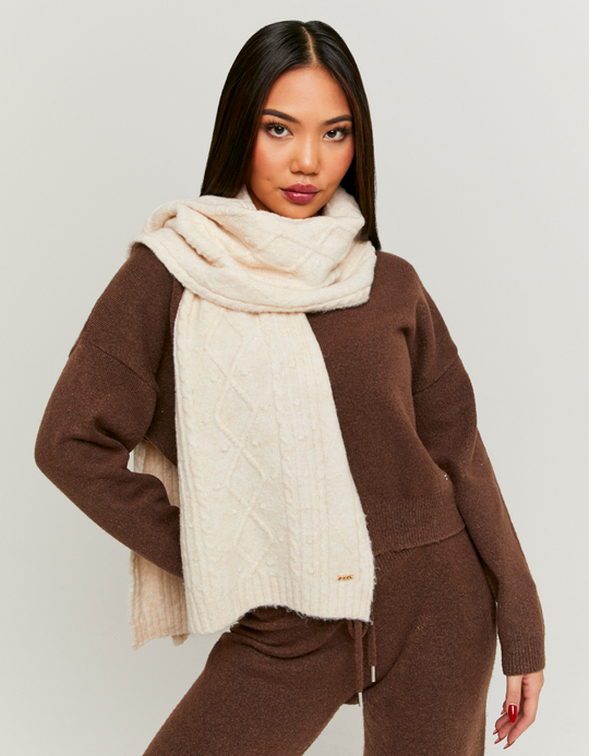 TALLY WEiJL, Beige Knitted Scarf for Women