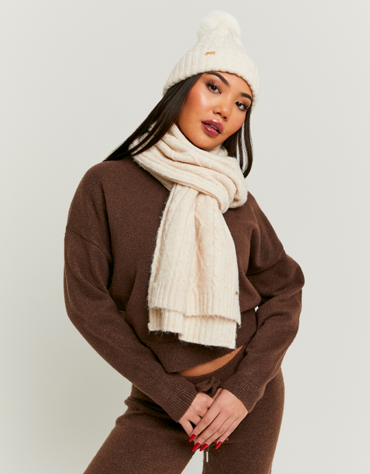 TALLY WEiJL, Beige Knitted Scarf for Women