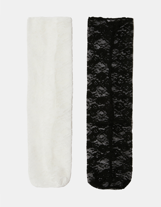 TALLY WEiJL, Black and White Fuzzy Socks Pack for Women