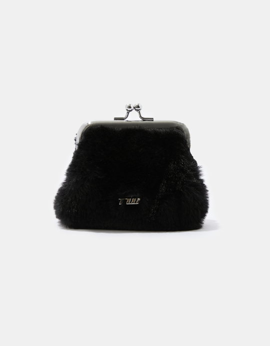 TALLY WEiJL, Black Faux Fur Wallet for Women