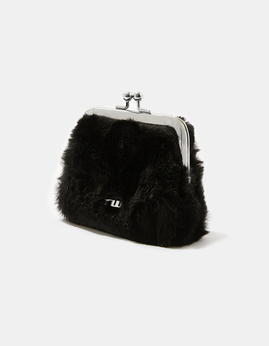 TALLY WEiJL, Black Faux Fur Wallet for Women