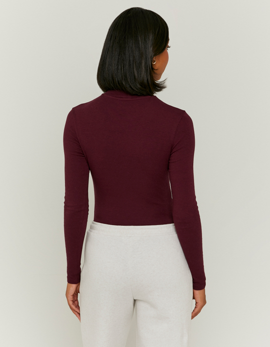 TALLY WEiJL, Body Bordeaux Basique à Col Montant for Women