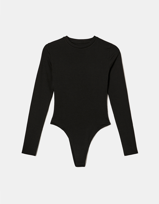 TALLY WEiJL, Black Basic Long Sleeves Bodysuit for Women