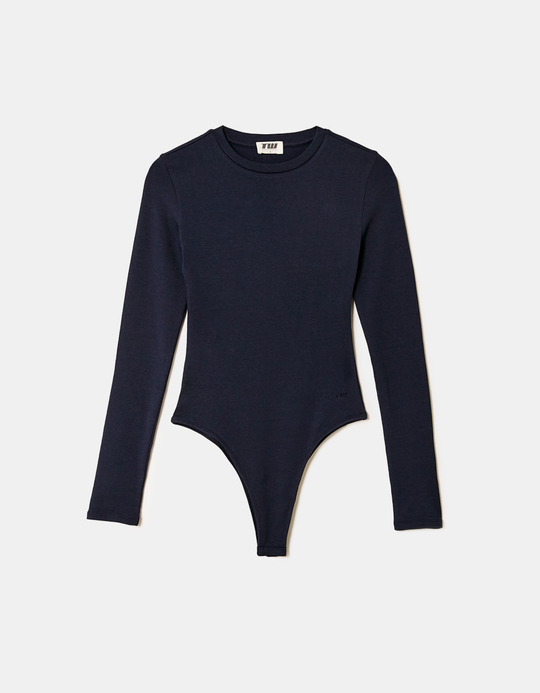 TALLY WEiJL, Blue Basic Long Sleeves Bodysuit for Women