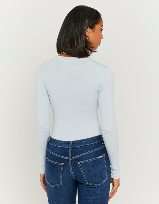 TALLY WEiJL, Body Basico A Maniche Lunghe Blu for Women