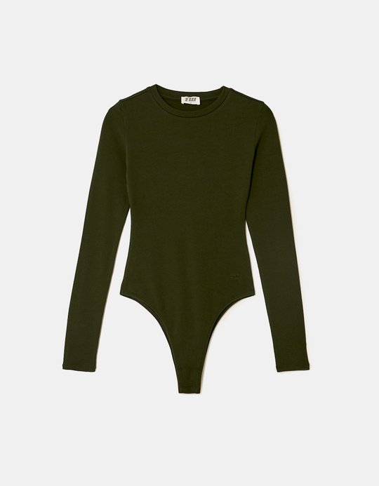 TALLY WEiJL, Body Basico a Maniche Lunghe Verde for Women