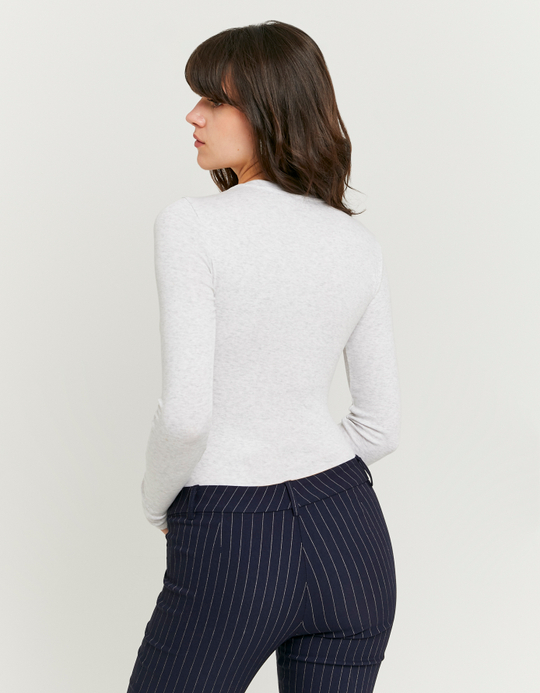 TALLY WEiJL, Grey Basic Long Sleeves Bodysuit for Women