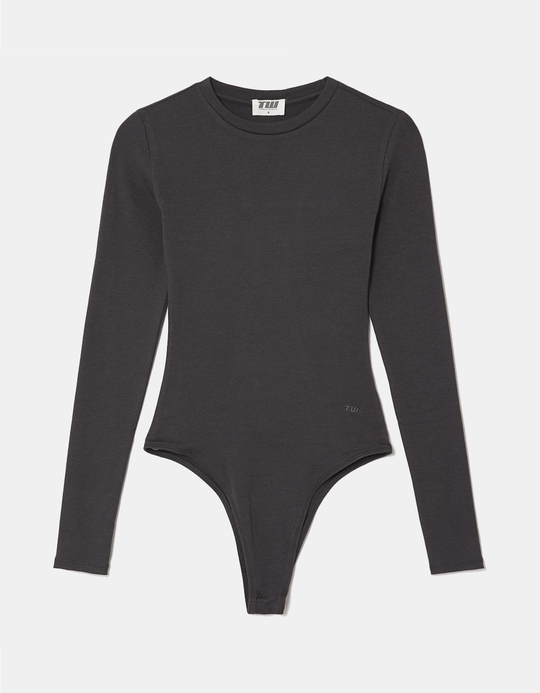 TALLY WEiJL, Grey Basic Bodysuit for Women