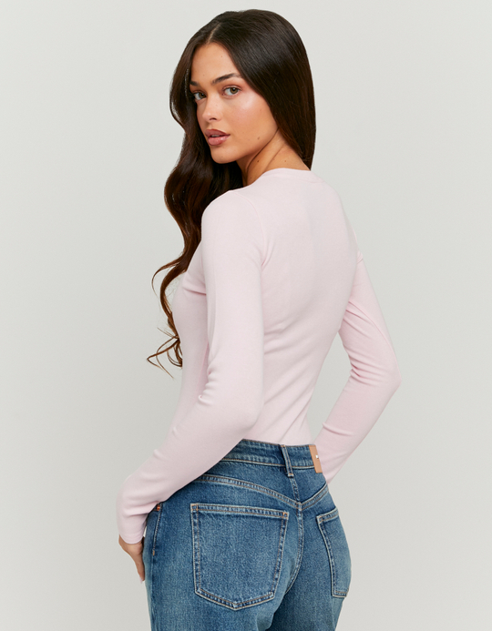 TALLY WEiJL, Pink Basic Long Sleeve Bodysuit for Women