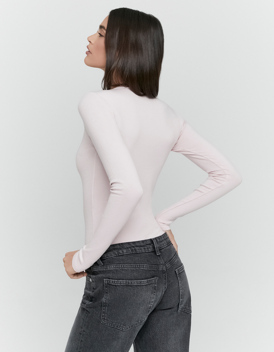 TALLY WEiJL, Body Basic Rosa a Maniche Lunghe for Women
