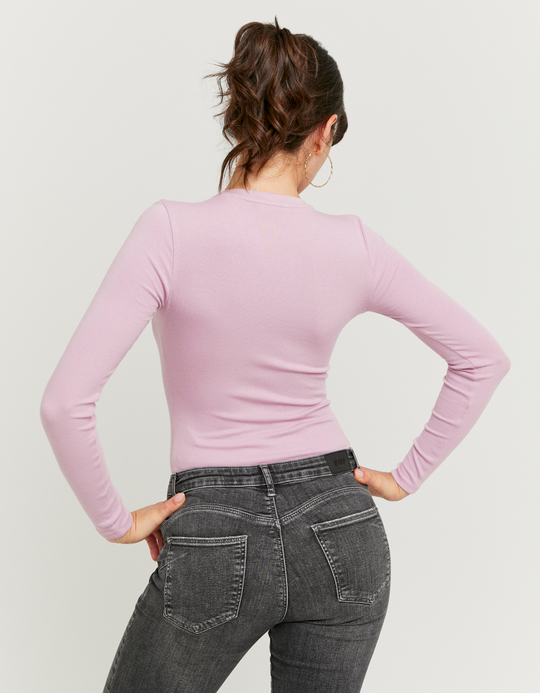 TALLY WEiJL, Body Basico A Maniche Lunghe Rosa for Women